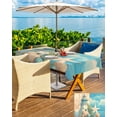 thumbnail image 5 of Fsddascl Blue Coastal Outdoor Tablecloth - 60x84 Inch Rectangle Dining Table Cover, Watercolor Nautical Starfish Lighthouse Beach Waterproof Outdoor Table Cloth with Umbrella Hole & Zipper for Patio, 5 of 7