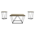 thumbnail image 3 of Castle Place Minimalist 3 Piece Coffee Table Set, Brown Oak, 3 of 14