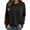Black, variant on CQONEPT Women Sweatshirts Dressy Casual Basic Long Sleeve Crew Neck Solid Fleece Sweatshirt Fall Pullover Clothes with Pocket Army Green L