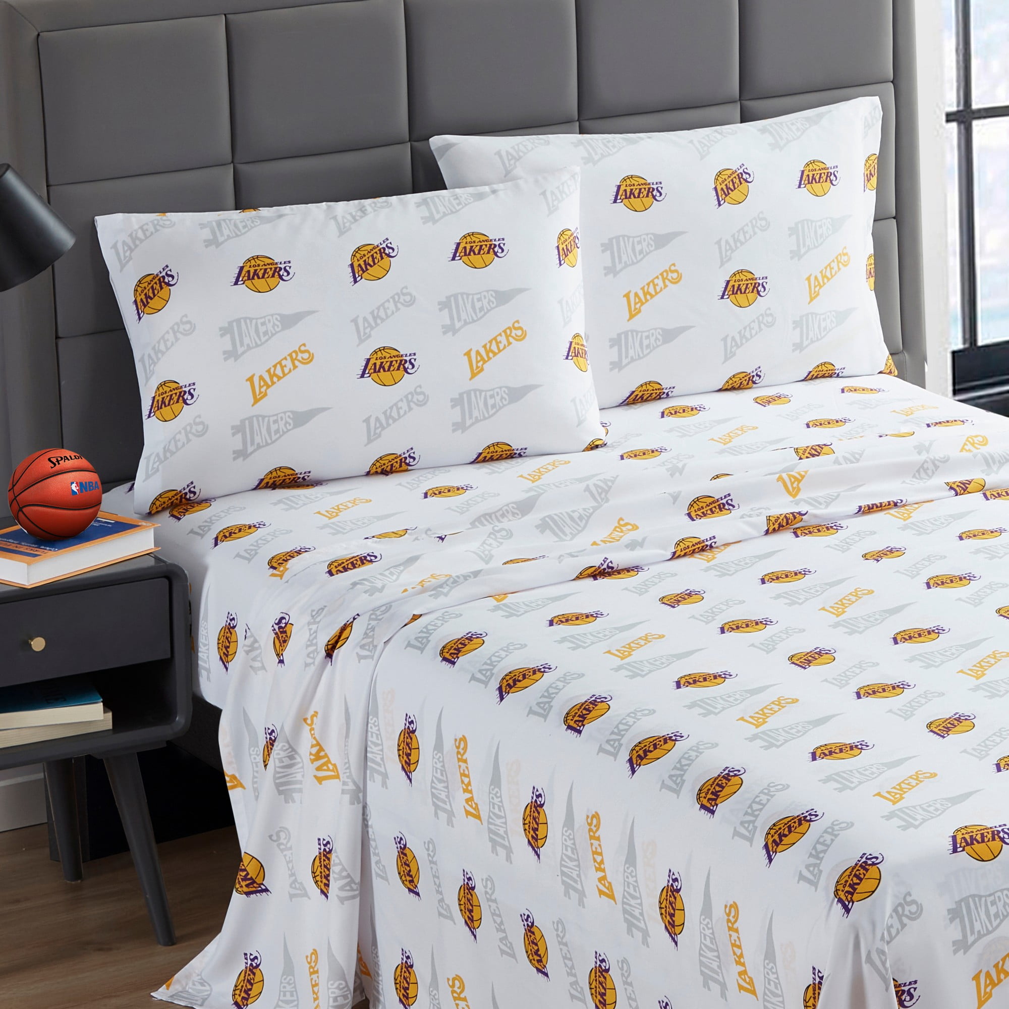 NBA Officially Licensed Los Angeles Lakers Microfiber Bed Sheet Set - Full
