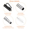 thumbnail image 4 of Unique Bargains 4Pack Reusable Metal Straws Telescopic Stainless Steel Straw Black Round Case, 4 of 6