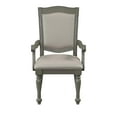 thumbnail image 3 of Furniture of America Alstroemeria Gray Faux Leather Dining Arm Chair (Set of 2), 3 of 8