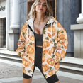 thumbnail image 3 of SCRAWLGOD Pumpkins Hoodies for Women Zip Up Lightweight Jackets for Women Casual Elastic Women Oversized Sweater Long Sleeve Sportswear Hoodie Women for Thanksgiving Autumn Size M, 3 of 7