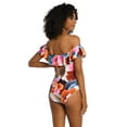 thumbnail image 4 of La Blanca Womens Off Shoulder Ruffle One Piece Swimsuit Multi Size 20 Plus, 4 of 7
