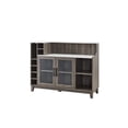 thumbnail image 5 of Home Source 36.6" Buffet Bar Cabinet with Wine and Glass Rack, Farmhouse Coffee Station Cabinet, Sideboard Liquor Cabinet with Storage for Kitchen, Dining Room, Stone Grey, 5 of 5