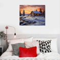 thumbnail image 4 of JRXY  Blue Winter Rustic Wall Art Home Decor Canvas Printed Cabin Picture Living Dining Room Decorations Fashion Framed 20x16in, 4 of 4