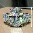 thumbnail image 2 of HOOUN Gorgeous Women 925 Silver Oval Cut Cubic Zirconia Wedding Ring Jewelry Size6-10-#1-6, 2 of 5