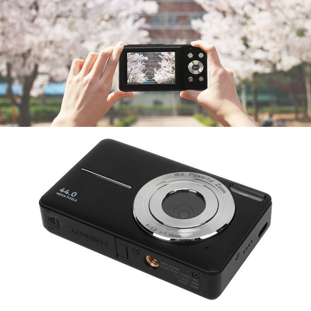 Cámarae Digital de Apuntar y disparar, Cámae Digital HD 1080p 44m Zoom 16x Enfoce Autico Pantalla Ips de 2,4 Pulgadas Cámara Digital de Bolsillo Portátil Enchufe de Ee.
