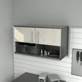 thumbnail image 2 of Inval Kratos Laminate 3-Shelf Wall Mount Garage Cabinet, Chantilly & Dark Gray, 2 of 11