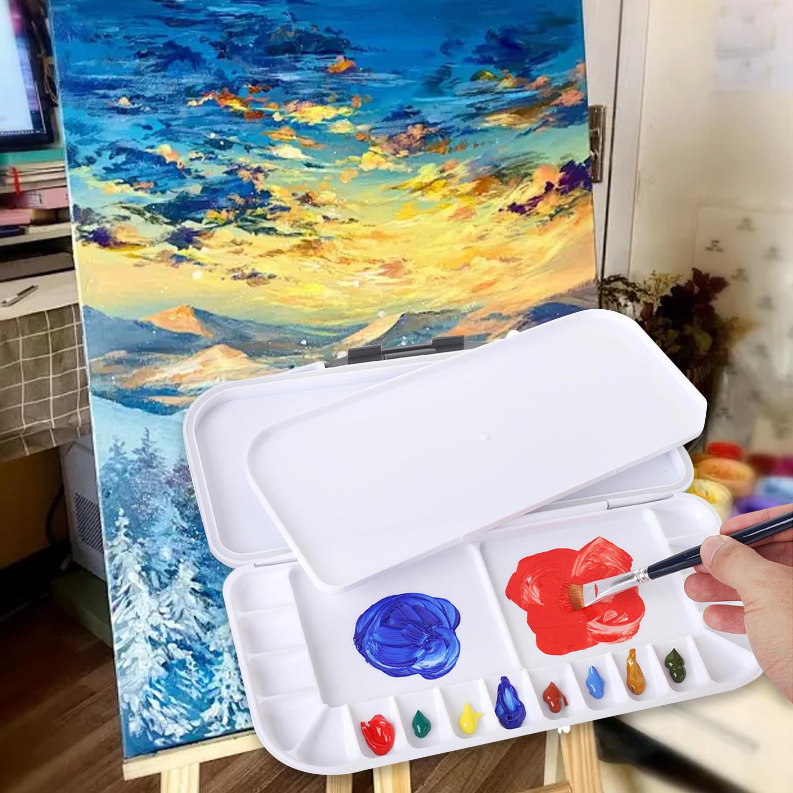 Milageto Empty Watercolor Palette Paint Case Watercolor Palette Box Painters Portable for