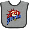 thumbnail image 3 of Inktastic Little Sister Superhero Girls Baby Bib, 3 of 4