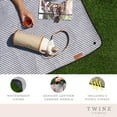 thumbnail image 2 of Twine Picnic Blanket - Waterproof Outdoor Blanket , Navy/White Striped 6pc, 2 of 6