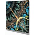 thumbnail image 2 of Large Blue Brown Fractal Floral Pattern - Floral Canvas Art Print, 2 of 3