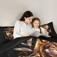 thumbnail image 5 of Feelyou 3D Tribal Wolf Queen Comforter Set for Kids, Western Dream Catcher Bedding Sets, Hippie Jungle Animal Reversible Bedding Comforter Set, Lightweight Room Decor, 3pcs, 5 of 8