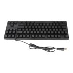 USB Wired Keyboard, Ergonomic Curved Keys 87 Keys Mechanical Keyboard for PC