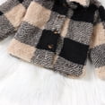 thumbnail image 7 of Penkiiy Little Kids Winter Unisex Casual Plaid Sherpa Fleece Coat Baby Girls Boys Autumn Classic Solid Color Warm Cozy Tops 6 Months Black, 7 of 7