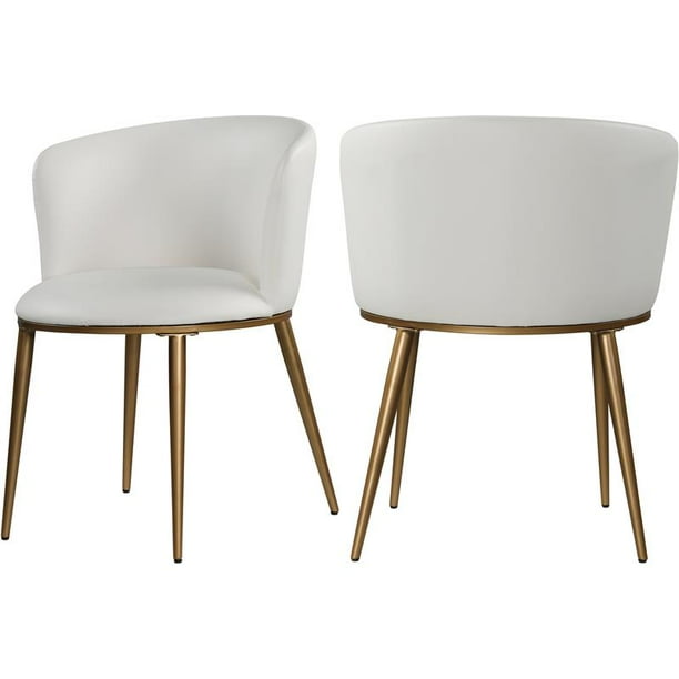 photo White Dining Chairs Set Of 2 Walmart meridian furniture skylar white faux leather dining chair set of 2