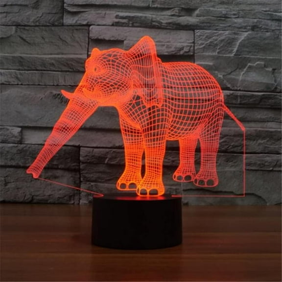 Elephant Animal Toys 3D Illusion Night Light Smart Touch Lamp, Creative RGB Led Lamps, Christmas Birthday Decorations Gifts for Boys and Girls, Party Decor, 16 Colors