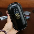 thumbnail image 3 of Leather Eyeglass Case Hard Shell Retro Men And Women Sunglasses Nearsighted Glasses Locking clasp Protection Box (Black), 3 of 7