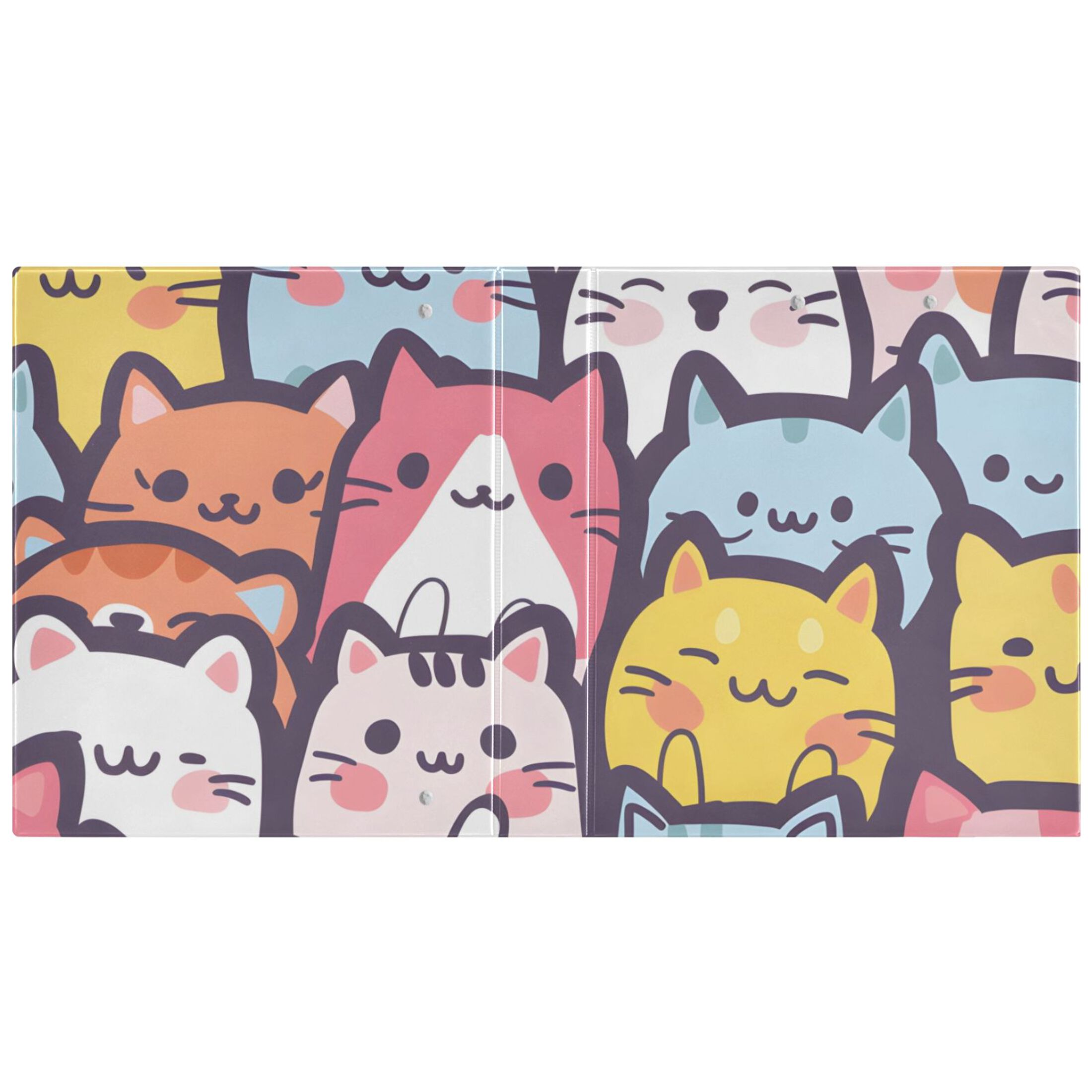 Lovely Cats 3 Ring Binders 1.5 inch Hardcover File Folders with Interior Pockets A4 Size Organizer for School Office Hospital Set of 2