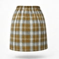 thumbnail image 5 of SZJXBUY Women's Plaid Skirts Fall Winter Vintage Check Mini Bodycon Pencil Skirt with Shorts Casual Side Slit Elastic High Waist Skorts Y2K Orange,S, 5 of 8