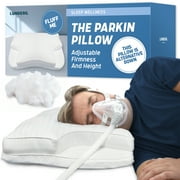 Lunderg Parkin CPAP Pillow for Side & Back Sleepers - The Only Down Alternative with Adjustable Filling & 100% Cotton Case - Reduce Air Leaks & Mask Pressure for Better Sleep - Works with ALL Masks