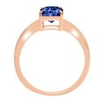 thumbnail image 4 of 1.75 ct Radiant Cut Simulated Tanzanite Solitaire 18K Rose Gold Womens Engagement Ring, 4 of 6