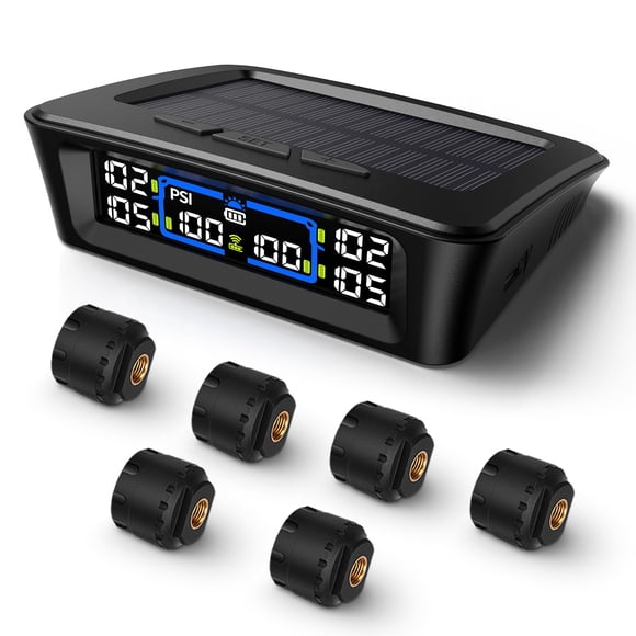 Monitor de presión de neumáticos para RV Tymate TM12, 6 sensores, solar y USB