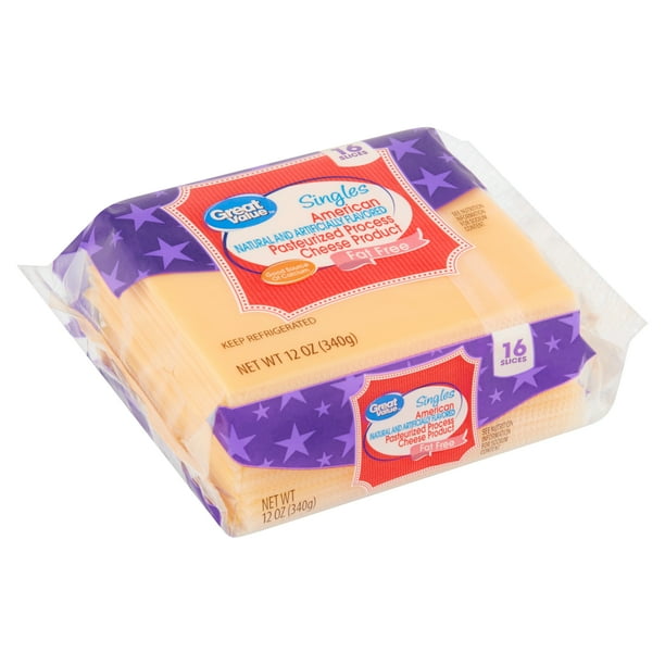 Great Value Singles American Pasteurized Process Cheese Product, 16