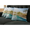 thumbnail image 5 of Ambesonne Landscape Throw Pillow Cover 4 Pack, Poolside Exotic Island, 18", Multicolor, 5 of 5