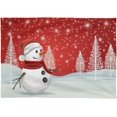 thumbnail image 4 of Christmas Snowman Snowflake Rectangle Tablecloth 60"(W) x 120"(L), Christmas Holiday Modern Table Linen Cloth Cover for Kitchen Dining Room Party Home Decor, 4 of 4