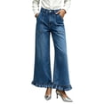 thumbnail image 2 of ATOYSOY Wide Leg Jeans for Women Stretch High Wasited Loose Trendy Denim Jean Ruffle Hem Pants, 2 of 9