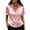 Pink, variant on Turilly Women's Summer Tops Fashion Solid Color Casual Lapel Collar Button Short Sleeved Top Shirt