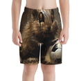 thumbnail image 2 of Cauagu Football Loving Hamster Print Swim Trunks for Men,Youth Boys Swim Shorts Compression Liner Beach Shorts Boys' Swimming Shorts 7-20 Years Bathing Suit-Small, 2 of 7