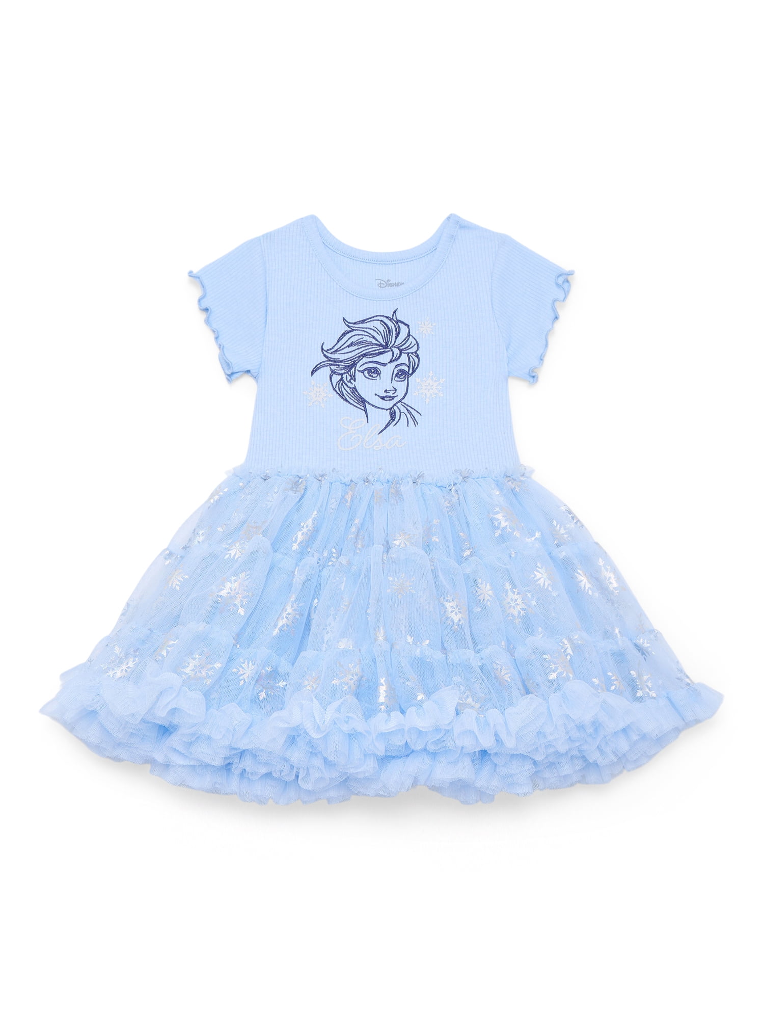 Frozen Elsa Toddler Girls Graphic Tutu Dress with Short Sleeves, Sizes 12M-5T