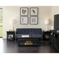 thumbnail image 2 of HFO Sawyer Modern Wood and Polyester Fabric Armless Futon in Blue, 2 of 11