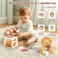 thumbnail image 5 of Wooden Activity Cube, 11-in-1 Montessori Sensory Toys for 18+ Months Toddlers, Multipurpose Educational Busy Board, Perfect First Birthday Gift for Boys & Girls(Mushroom)), 5 of 7