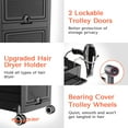 thumbnail image 3 of TASALON Lockable Salon Cart -Salon Trolley Rolling Cart with 6 Drawers and Tool Holders, Black, 3 of 8