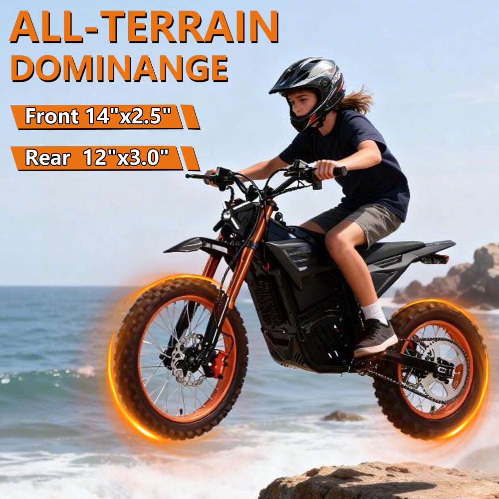 M7 Electric Dirt Bike for Teens, 48V 20.8Ah Battery, 3000W Brushless QS Motor,  for 3.9-6 ft  Riders