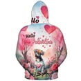 thumbnail image 2 of Hello Valentine’s Day Pitbull Flower Crown Romantic Pink Floral All Over Print 3D Hoodie Unisex Merch Hoodies Terrier Dog Lover - 00031, 2 of 6