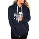 thumbnail image 2 of Sudadera con capucha Estampado de manga larga Bolsillo con cordón elástico Sudadera con capucha cómoda e informal para mujer Azul marino M, 2 of 6