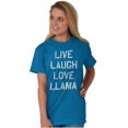 thumbnail image 4 of Live Laugh Love Llama Alpaca Humor Women's Graphic T Shirt Tees Brisco Brands 2X, 4 of 6