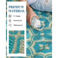 thumbnail image 2 of HTOOQ Réversible Boho Tapis d'Extérieur 6' x 9' Nettoyage Facile Imperméable Extérieur Patio Tapis Antidérapant Durable Grande Surface Tapis pour Patio RV Camping Pont Jardin Pique-Nique Bleu Marine et Blanc, 2 of 6
