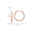 thumbnail image 3 of 14k Rose Gold Polished Endless Tube Hoop Earrings, 3 of 3