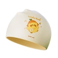 thumbnail image 4 of Gorro de baño para niños, gorro de ducha, cómodo, con protección para los oídos, flexible, de silicona, para hacer esnórquel en piscinas de . Amarillo, 4 of 8