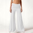 thumbnail image 2 of Coral Fold Over Yoga Pants 2026 Wide Leg Loose Fit Lounge Pant with Ruched Waist Stretchy Baggy Sports Leggings White XXL, 2 of 8