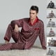 thumbnail image 2 of 2025 New Men's Long Sleeve Silk Satin Classic Printed Pajama Set Luxury Silky Pajamas Sleepwear Set-2025, 2 of 5