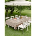 thumbnail image 3 of Outdoor Tablecloth with Umbrella Hole and Zipper, Pink Brown Floral Rectangle Table Cloth 52x70 Inch Waterproof Tablecloth, Spring Flowers Picnic Table Cover for Patio Camping, 3 of 7