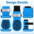 thumbnail image 7 of QZGZDS Dog Socks 4 Pack for Dogs, Anti-Slip Dog Shoes with Grippers, Adjustable Reflective Dog Booties Blue, 7 of 7