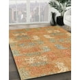 thumbnail image 2 of Ahgly Company Indoor Round Abstract Orange Abstract Area Rugs, 4' Round, 2 of 6